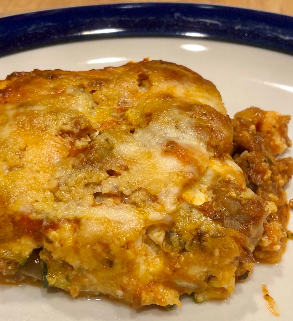 Zucchini lasagna on a plate 